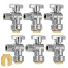 PATIKIL 6 Pcs Angle Stop Valve 1/2" x 3/8" Compression