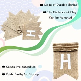 VILIFEVER VILIFEVER He is Risen Banner Burlap Easter Decorations for Mantel Fireplace, Easter Bunting Banner Garland Spring Themed Party Supplies Religious Photo Backdrop