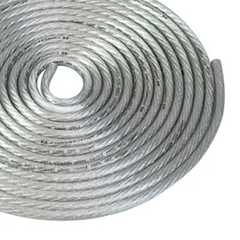 Conext Link 15 FT 4 AWG GA Full Gauge Battery Power Cable Ground Wire Clear Silver OFC Copper （10102）