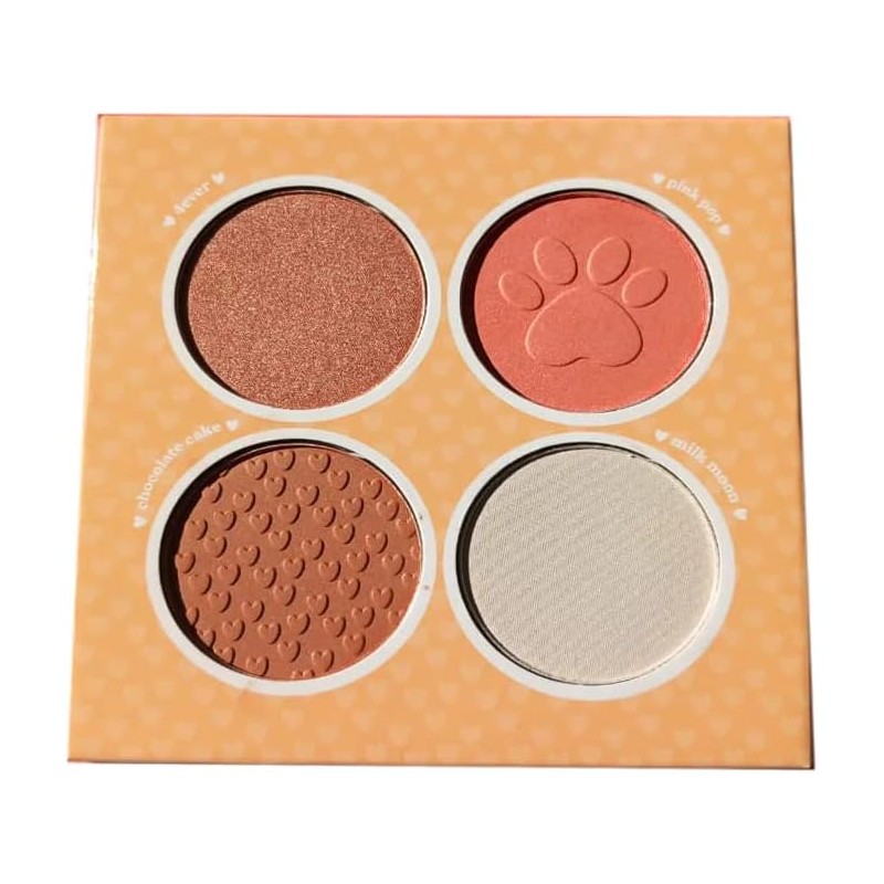 Paleta de rubores e iluminadores Cuarteto de Blushes Mely by