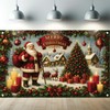 Saoplasa Christmas Backdrop Santa Claus Photography Background Winter Village Scene
