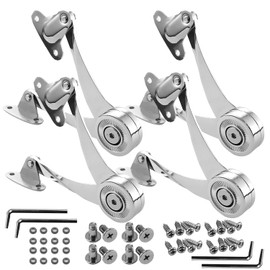 4 Pcs Heavy Duty Soft Close Lid Support Hinges - Adjustable Metal Lift-Up Cabinet Door Hinges for Toy Box, Right/Left Hand Mount, Zinc Alloy, Satin Nickel Finish, Includes Allen Wrench & Screws