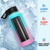 Neihepal 32 Ounce Insulated Water Bottle with Straw Lid &
