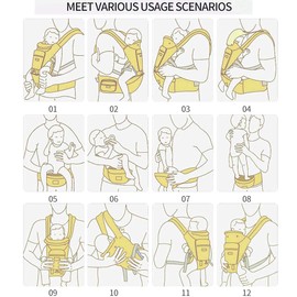 Baby Carrier 6-in-1 Newborn to Toddler, Baby Carrier with Hip Seat Lumbar Support 7-41 lbs, Baby Soft Carrier for All Seasons & Positions, Adjustable Size for Shopping Hiking Travelling