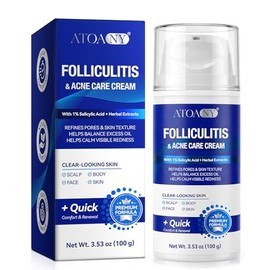 1% Salicylic Acid Folliculitis & Acne Care Cream for Scalp, Face & Body | Pore & Oil Care Gentle Skin Soothing Moisturising Cream for Rough & Blemish-Prone Skin 100g