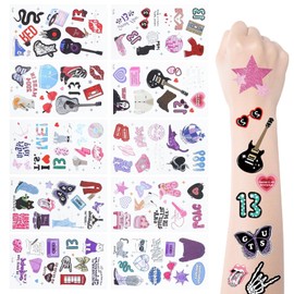 KASESSS 10 Pcs Music Temporary Tattoos, Fake tattoos, Colourful Tattoo Stickers, Temporary Tattoo for Women, Waterproof Party Skin Stickers for Music Festivals, Birthdays, Carnivals, Parties Supplies