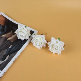 Rose Flower Hair Clips for Women Girls Rose Flower Hair Pins for Thick Fine Hair Rose Bobby Pin for Women White Roses Artificial Flowers Hair Barrette Rose Clip 3 Pack