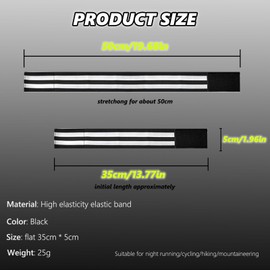 4 pcs Black Reflective Wrist Strap, Running Safety Gear Reflective Wristbands, Bike Ankle Bands Reflector Armband Hi Vis Arm Straps High Vis Security Arm Band Reflective Bands For Night Sports