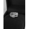 SUGARKITTEN LONDON Sterling Silver Oxidized Black CZ Feather Angel Wing