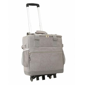 Insulated Rolling Cooler - Leakproof Soft Cooler Bag with Wheels, Portable Collapsible Cooler on Wheels Suitable for Shopping Picnic BBQ Beach