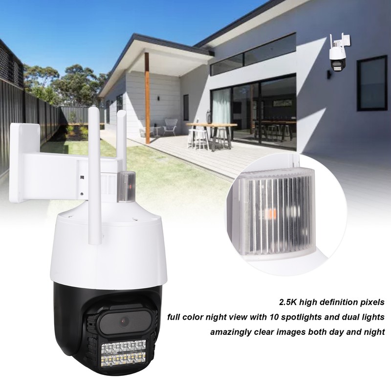 Outdoor Security Camera Dome WiFi IP Monitor AI Alarm Two