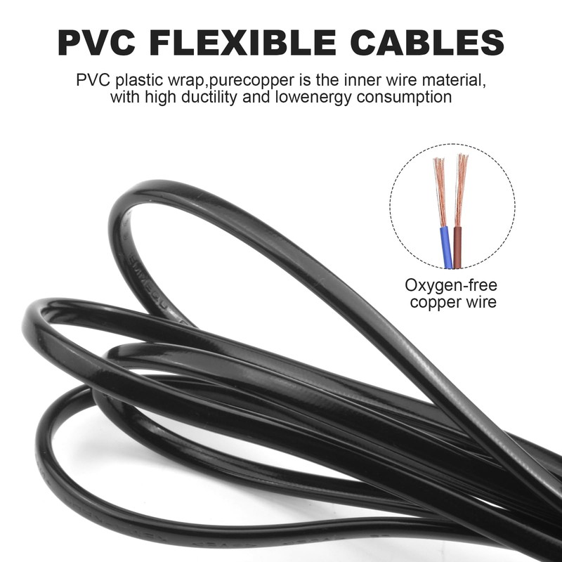 2-Pack 6FT Lamp Power Cord with On/Off Switch and Wall