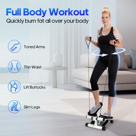 Steppers for Exercise at Home，Workout Step Machine 300 lbs Weight Capacity， Fitness Machines with LCD Monitor