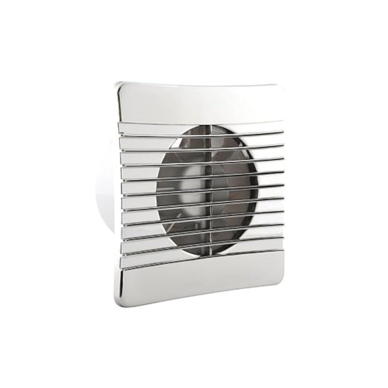 4" Bathroom Low Profile/Slimline Extractor Fan with Chrome Effect Grille