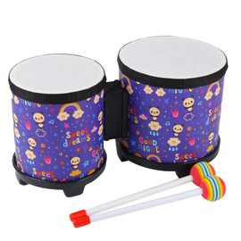 Bongo Floor Tom Drums Set for Kids: Children Drum Percussion Music Instrument with 2 Mallets for Children- Preschool Montessori Floor Babies Drum (Rainbow 5" to 6")