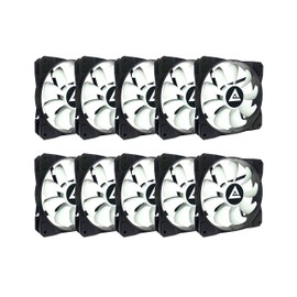 Apevia 1012S-WB 120mm 4pin Molex & 3pin Motherboard Black/White Silent Case Fan (10-pk)