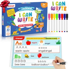 Preschool Learning Activities Kindergarten Workbooks, Toddler Alphabet Learning Educational Toys for 2 3 4 5 Year Old, Writing Practice Tracing Activity Books, 3 Year Old Boy Girl Gifts for Grandkids