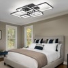 Shine LUEST Modern LED Ceiling Light Fixture Black Flush Mount