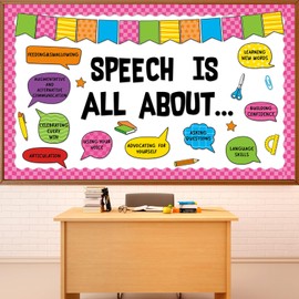 Speech Therapy Bulletin Board Set Mental Health Themed Classroom Decoration Inspirational Positive Affirmations Accents Paper Cutouts for Back to School Classroom School Home Chalkboard Wall Decor