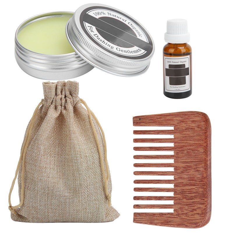 LANTHOME Men Beard Grooming Kit Mustache Beard Nourishing Styling Oil