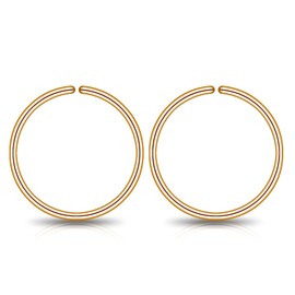 Small Gold Sterling Silver Huggie Hoop Earrings for Women Cartilage Nose Helix Tragus (Rose Gold, 4mm 22 gauge / 1 pair)