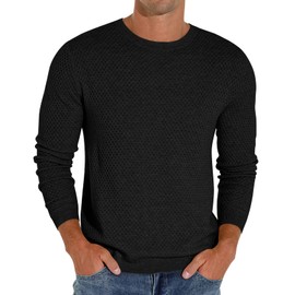 Sailwind Men's Crewneck Lightweight Wool Structured Sweater Casual Knit Pullover
