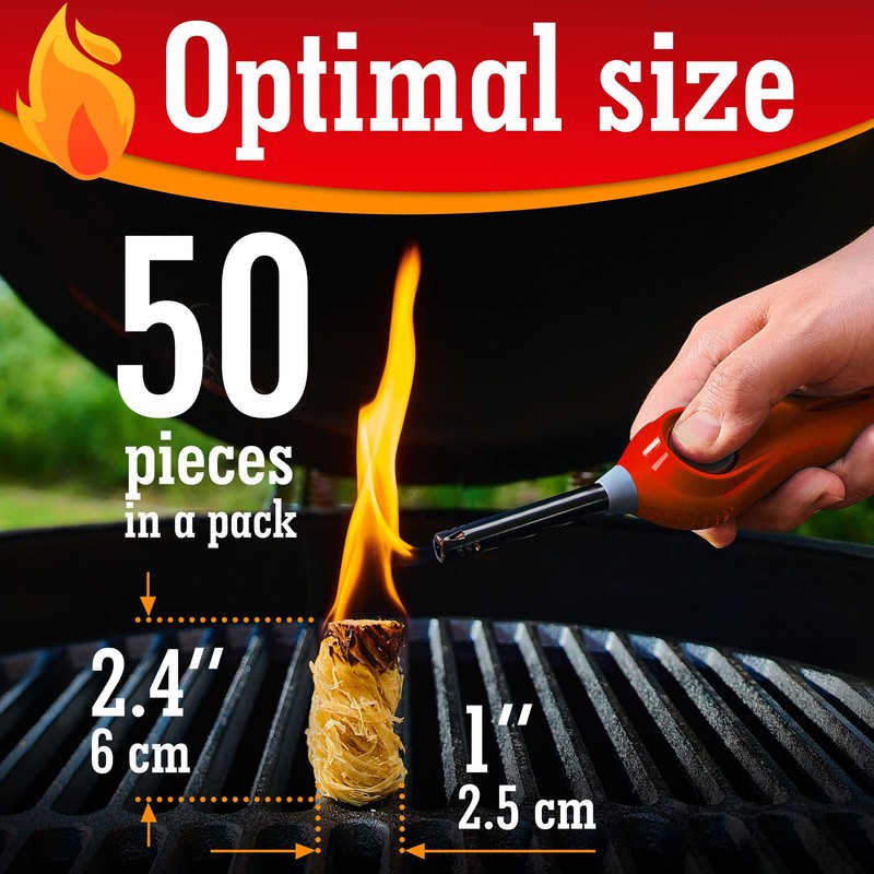 All Natural Wood Fire Starters: Fireplace Camping Charcoal Starter Grill