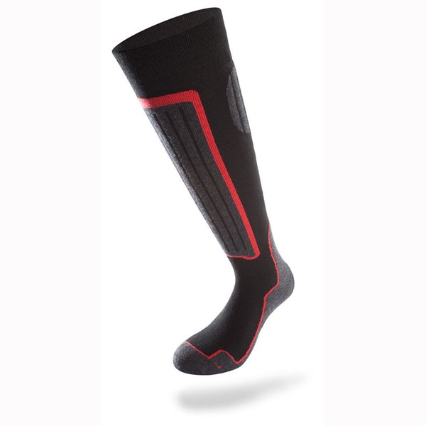 Lenz Socks Skiing 1.0 – black/grey/red black Size:35-38