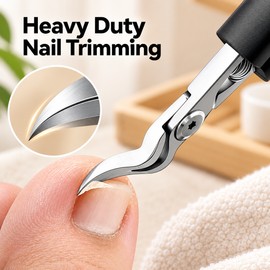 Heavy Duty Stainless Steel Toenail Clipper – Serrated Blade Nail Trimmer Tool for Thick Nail Care & Personal Grooming