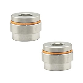 I Little Bamboo O2 Oxygen Sensor Bung and Plug with Copper Washer, 304 Stainless Steel O2 Sensor Bungs and Plugs, M18 X 1.5 Thread Universal Stepped Mounting Bung and Inner Hex Head Plug - 2 Pack