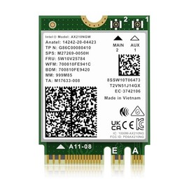 GigaPlus Tarjeta inalámbrica WiFi 6E Intel AX210NGW, Bluetooth 5.3 Tri-Band 5400Mbps M.2/NGFF Red para PC portátil AX210 Tarjeta de red compatible con Windows 10/11 (64bit)