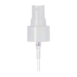 24-410 Smooth Skirt Fine Mist Fingertip Sprayer. With Clear Overcap. 6.875 inch Dip Tube. (WHITE, 20)