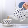 Porlien Royal Blue Star-night Porcelain 7-ounce Teacup and Saucer Set