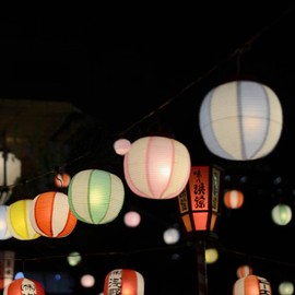 Paper Lanterns, Bon Lanterns, Paper Lanterns, Festivals, Festivals, Bon Decorations, Colorful, 7.9 inches (20 cm) Diameter, 6 Colors (12 Piece Set), Colorful, Diameter 7.9 inches (20 cm)