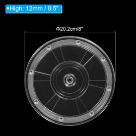 PATIKIL 8 Inch Heavy Turntable Stand with Steel Ball Bearings 360° Rotation Turntable Lazy Susan Base for Large Screen TV Computer Monitors Clear