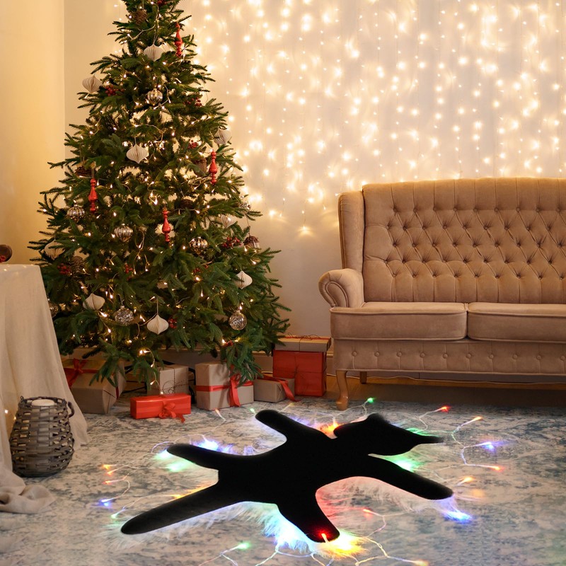 Light Up Fried Cat Rugs, Funny Christmas Area Rug with