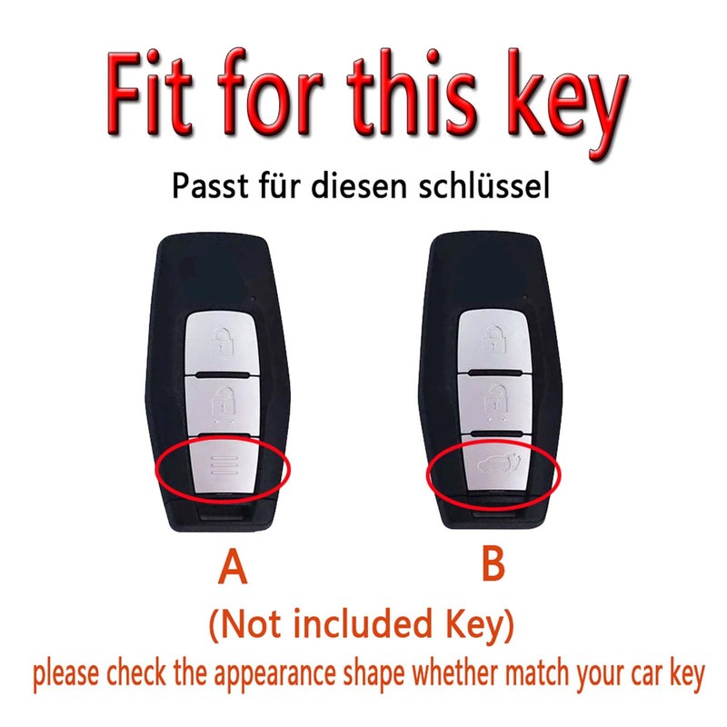 HIBEYO Leather Car Key Case Fits Mitsubishi Outlander 2022-2025 Key
