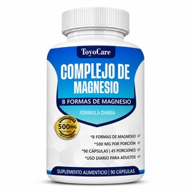 Magnesio Complex 8 Formas, 90 Cápsulas, 1000 mg por Poción | Magnesio complex con glicinato de magnesio y citrato de magnesio; 90 cápsulas vegetales