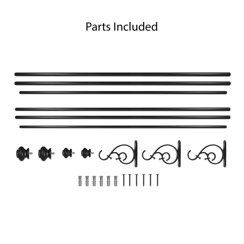 Decopolitan Urn Telescoping Double Drapery Rod Set, 72-144", Bronze