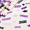2025 Graduation Confetti Black Purple | Graduation Party Supplies 2025