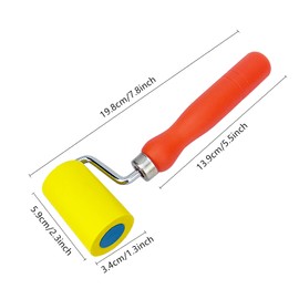 Umaki Soft Sponge Seam Roller, Vehicle Vinyl Wrap Wheel Roller, Enhancing Stickiness Pressure Roller Tool for Car Wraps, Film Tinting or Wallpaper, with Lightweight Handle, Yellow, 1Pack