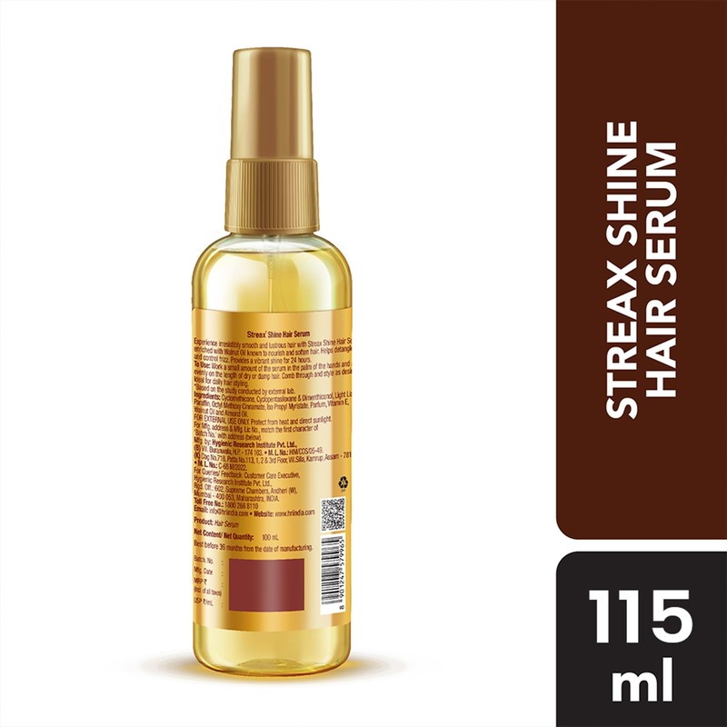Streax Hair Serum Enriched with Walnut Oil Gives Frizz-free Satin