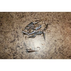 Unbranded 15 RAW LEAD SHAD DART Jig Head 1/4 OZ GOLD #1 EAGLE CLAW HOOK Free Shipping