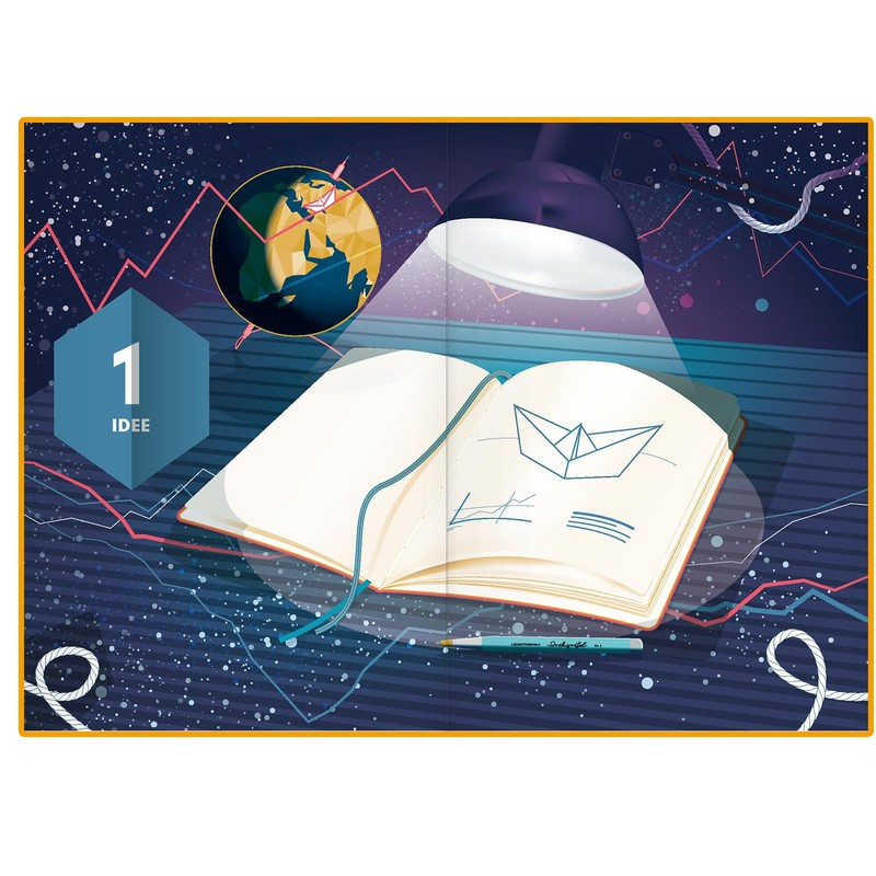 LEUCHTTURM1917 363841 Start-up Journal, Hardcover, 294 Numbered Pages, German, Rising