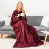 Premium Fleece Blanket with Sleeves by Pavilia | Warm, Cozy,