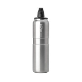 tiibo Vacuum Insulated Stainless Steel Bike Water Bottle, Double Wall, No-Squeeze, Fast Flow Sport Nozzle, Designed for Cycling, Biking, Fitness & Sports, Fits Most Bike Cages (Brushed, 23OZ)