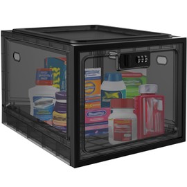 Caja de bloqueo de medicamentos para medicamentos seguros, caja de almacenamiento con cerradura de 10 l para nevera/aperitivos, alimentos, cajas de bl