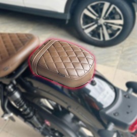 Midimttop Touring Soft Leather Rear Passenger Pillion Seat Cushion Pad fit for Ho-nda Rebel CMX 300 CMX 500 CMX500 CMX300 2017 2018 2019 2020 2021 2022 2023 2024 2025(Rear passenger seat-brown)