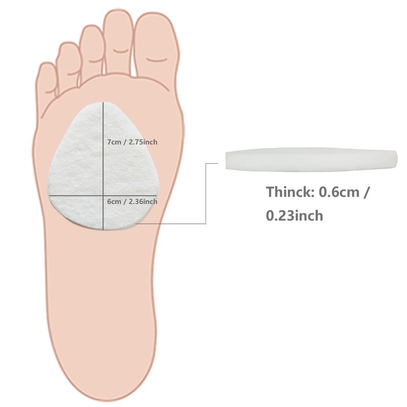YFLife Felt Metatarsal Pads Women Mens 12 Pieces