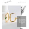 Green Cubic Zirconia Huggie Gold Hoop Earrings for Women Dangle